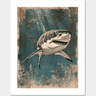 Vintage Japanese Shark 01 Posters and Art
